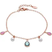 Luxenter armband in metaallegering en witte parel, afgewerkt in 18 karaat roségoud - Cainhtsi
