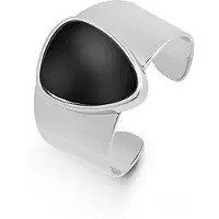 Luxenter ring, sheak metaallegering en onyx ring, gerhodineerde afwerking