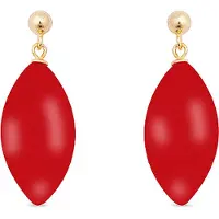 Luxenter oorbellen, 925 sterling zilver en koraal, 18K verguld