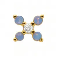 Luxenter Piercing met glanzende zirkonia, afgewerkt in 18k geelgoud - Acano