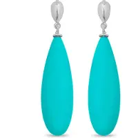 Luxenter oorbellen, 925 sterling zilver, adak en turkoois, gerhodineerd afgewerkt