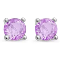 Luxenter oorbellen, 925 sterling zilver en 18K vergulde amethist zirkonia oorbellen