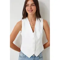 Happiness İstanbul Vrouwen geweven knoopsluiting gilet