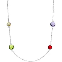 Luxenter ketting in meerkleurig metaal en zirkonia legering, afgewerkt met rhodium - Dowka