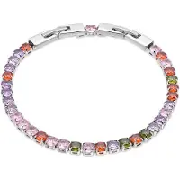 Luxenter armband in metaallegering en multicolor zirkonia afgewerkt met rhodium - Frede