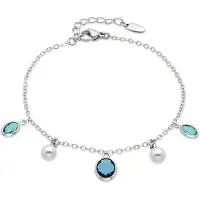 Luxenter armband in metaallegering en witte parel rhodiumafwerking - Sewi