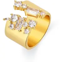 Luxenter Ring in Brilliant Metal en Zirconia Alloy afgewerkt in 18k geelgoud - Legin