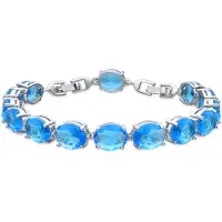 Luxenter Armband met zilveren afwerking en aquamarijn zirkoon - Nou