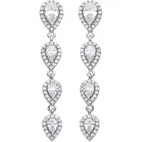 Luxenter Oorbellen van 925 sterling zilver en schitterende zirkonia met rhodiumafwerking - Mah