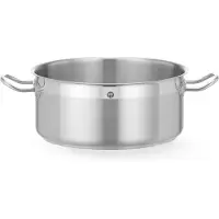 Hendi Kookpan laag - roestvast staal - zonder deksel - 28x12,6 cm - 7,3 l - zilver - inductie