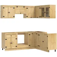 vidaXL Kast SKI 8 st HoningBruin Massief grenenhout