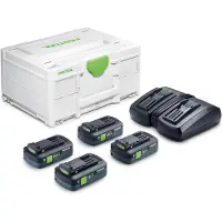 Festool energieset TCL 6 DUO dubbele snellader 10,8 V - 18 V ( 577017 ) + 2x BP 18 TBX 4 C-ASI Tabless Akkupack accupack Tabless ( 2x 578745 )