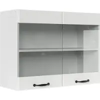 Vicco R-Line Glazen keukenkast – 80 cm Wit Landhuis