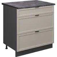 Vicco Fame-Line Keukenonderkast – 80 cm met 3 laden, WB Antraciet GrijsBeige