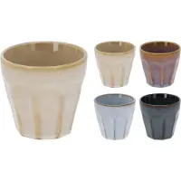 Excellent houseware Keine luxe gekleurde porseleinen koffiekopjes - set 4x stuks - 90 ml - Espresso bekers