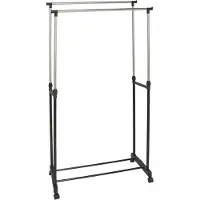 Gerimport Kapstok Dubbel 80 X 43 X 160 Cm Staal Zwart/zilver