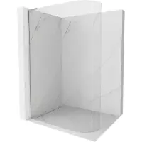 Mexen Kioto-R L gebogen douchewand Walk-in 80 x 200 , transparant, geborsteld nikkel - 800-080-103-97-06