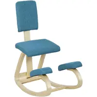 HOMCOM Kniestoel Ergonomisch - Bureaustoel zonder Rugleuning - Zitkruk voor een Goede Houding - Blauw