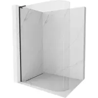 Mexen Kioto-R L afgeronde Walk-in douchewand 80 x 200 , transparant, zwart - 800-080-103-70-06