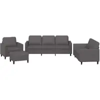 vidaXL 4-delige Loungeset met kussens kunstleer bruin