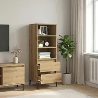vidaXL Highboard Artisanaal eiken 40 x 36 x 110 cm Bewerkt hout