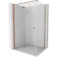 Mexen Mist-F opvouwbare douchecabine links 120 x 100 , transparant, geborsteld koper - 8A6T-120-100-65-00-L