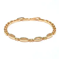 Luxenter Armband met glanzende zirkonia, afgewerkt in 18-karaats geelgoud - Velself