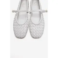 Forever & Always Yevora Leren Gevlochten Riem Ballerina