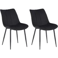 CLP Rahden Set van 2 Eetkamerstoelen - Fluweel zwart