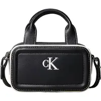 Calvin Klein Handtas 'Contrast Monogram' zwart / wit