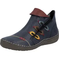 Rieker Enkellaarsje navy / chocoladebruin / geel / bordeaux