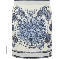 Philipp Plein Knitted Mini Skirt Butterfly Tattoo