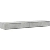 vidaXL Opbergbedframe met lade Beton Grijs 150 cm Bewerkt hout