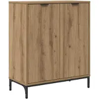 vidaXL Dressoir Artisan Eiken 69,5 x 33 x 82 cm Bewerkt hout