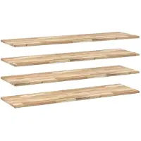 vidaXL Wandschappen 4 st zwevend 120x40x2 cm onbehandeld acaciahout