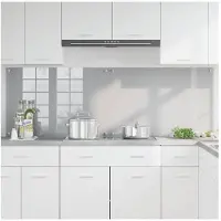vidaXL Keukenachterwand 2 pcs Lichtgrijs 90 x 60 cm gehard glas