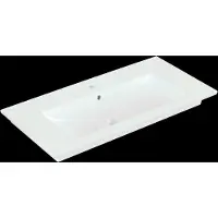Villeroy & Boch Villeroy en Boch Venticello meubelwastafel met wasbak midden met 1 kraangat doorgestoken 100x50cm (geschikt voor 3 kraangaten) met overloop ceramic+ wit