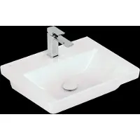 Villeroy & Boch Wastafel subway 3.0 met ceramicplus 1 kraangat zonder overloop 55x44x16.5 cm wit alpin