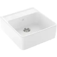 Villeroy & Boch - Keramische spoelbak 63x60 cm incl. afvoergarnituur, CeramicPlus, alpine wit 632061R1