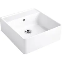 NABER Spoelbakken - Keramische spoelbak 63x60 cm incl. afvoergarnituur, CeramicPlus, alpine wit 632062R1