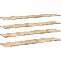 vidaXL Wandschappen 4 st zwevend 140x30x2 cm onbehandeld acaciahout