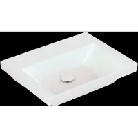 Villeroy & Boch Wastafel Subway 3.0 Met CeramicPlus Geen Kraangat Geen Overloop 60x47x16.5 cm Wit Alpin