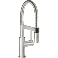 Villeroy & Boch Steel Expert Compact - Keukenkraan met flexibele uitloop en uittrekbare sproeikop, roestvrij staal 927300LC