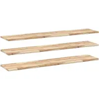 vidaXL Wandschappen 3 st zwevend 140x30x2 cm onbehandeld acaciahout
