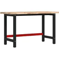 vidaXL Werkbank rechthoekig 140x60x83 cm massief acaciahout