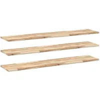 vidaXL Wandschappen 3 st zwevend 120x30x2 cm onbehandeld acaciahout