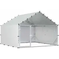 vidaXL Kippenhok met dak Zilverkleurig 200 x 200 x 150 cm