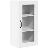 vidaXL - Wandglas - Kasten - LUCCA - Wit - 40 - x - 31 - x - 80 - cm - Bewerkt - hout