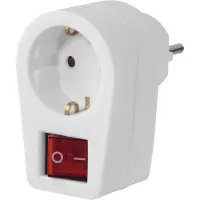 Hama 223213 Stopcontactadapter 2-polige Schakelaar Wit
