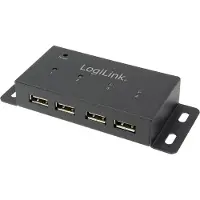 Logilink USB 2.0 Hub 4-Port mit Netzteil Metall